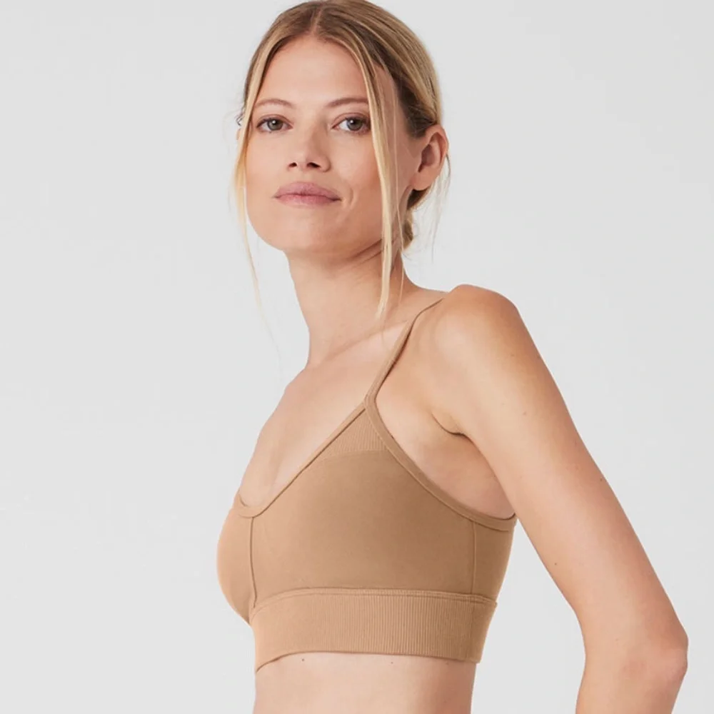 ALO HEAD-START BRA TOASTED ALMOND SIZE SMALL NWT 58